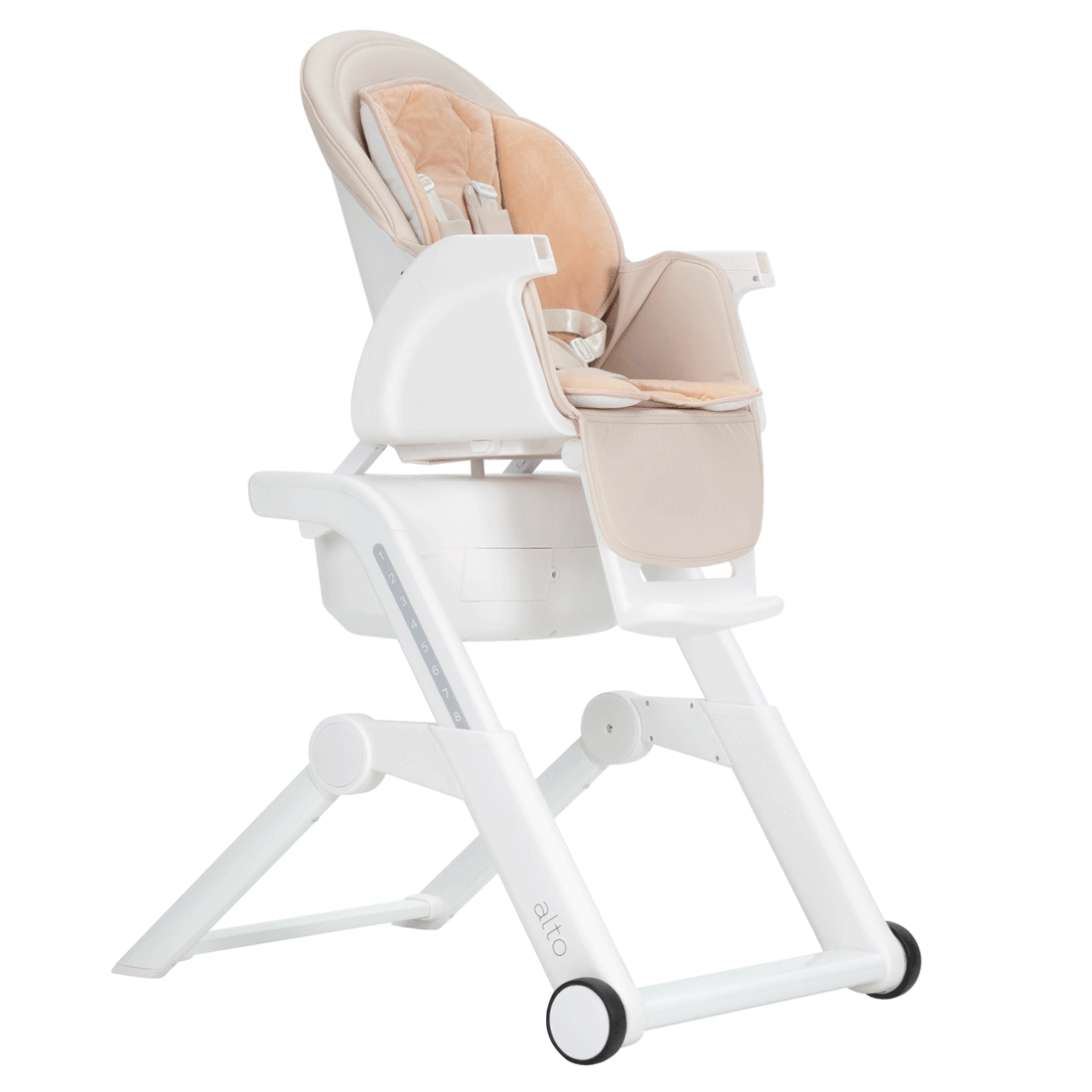 Стульчик-качели Alto 2025 ANIM Восемь положений высоты стульчика позволяют адаптировать его к любому столу.